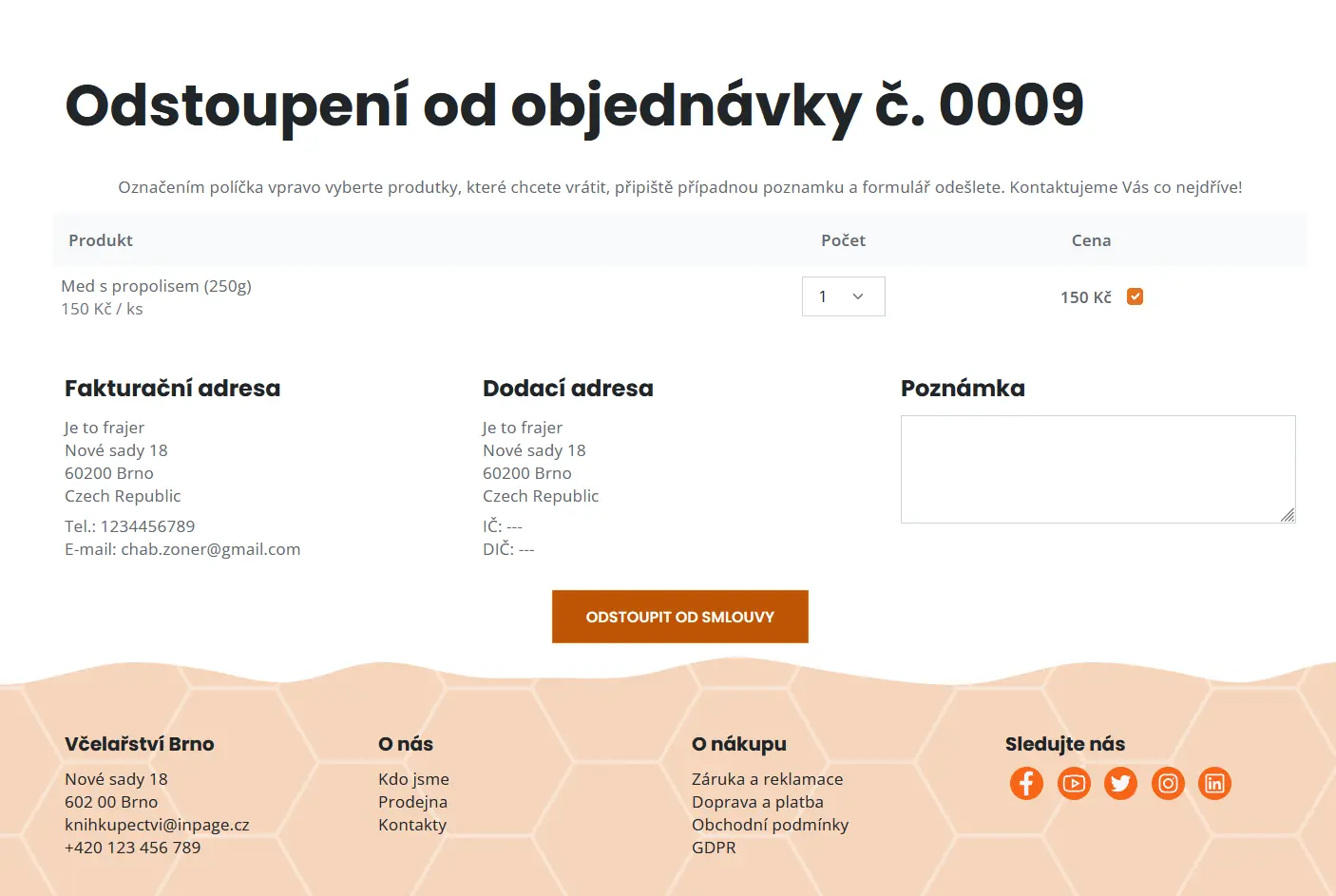 Potvrzení odstoupení od kupní smlouvy