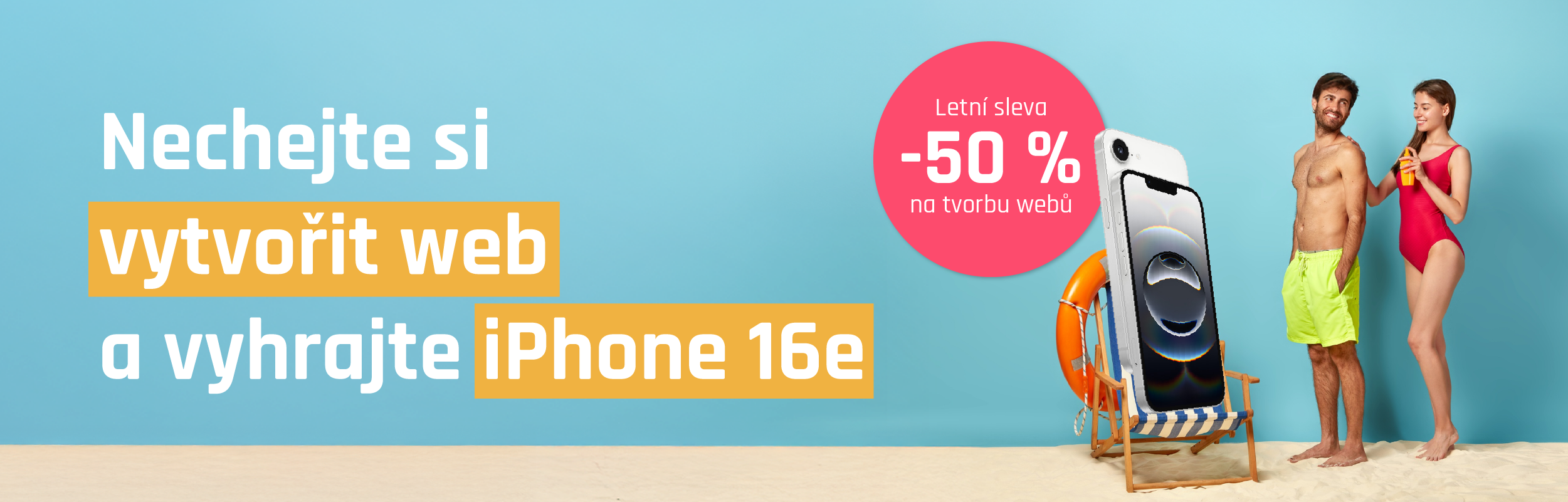 Letní banner s iPhonem